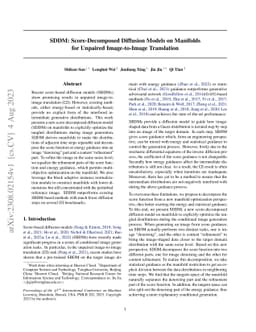 SDDM: Score-Decomposed Diffusion Models on Manifolds for Unpaired
  Image-to-Image Translation