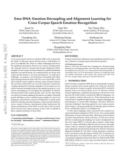 Emo-DNA: Emotion Decoupling and Alignment Learning for Cross-Corpus
  Speech Emotion Recognition