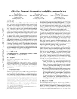GEMRec: Towards Generative Model Recommendation