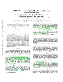 ESRL: Efficient Sampling-based Reinforcement Learning for Sequence
  Generation