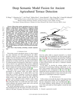 Deep Semantic Model Fusion for Ancient Agricultural Terrace Detection