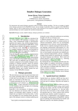 Dataflow Dialogue Generation