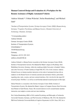 Human-Centered Design and Evaluation of a Workplace for the Remote
  Assistance of Highly Automated Vehicles