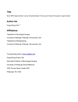 Brain MRI Segmentation using Template-Based Training and Visual
  Perception Augmentation