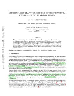 Differentiable adaptive short-time Fourier transform with respect to the
  window length
