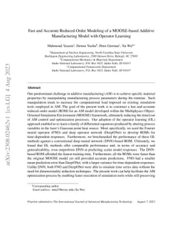 Fast and Accurate Reduced-Order Modeling of a MOOSE-based Additive
  Manufacturing Model with Operator Learning