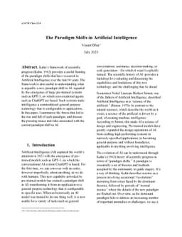 The Paradigm Shifts in Artificial Intelligence