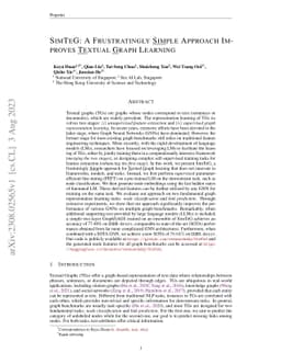 SimTeG: A Frustratingly Simple Approach Improves Textual Graph Learning