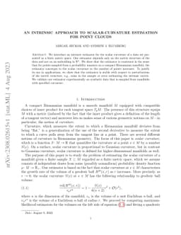 An Intrinsic Approach to Scalar-Curvature Estimation for Point Clouds