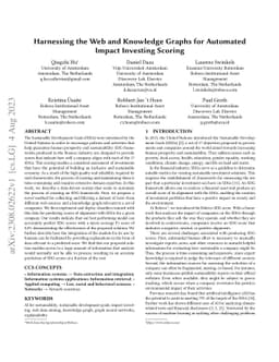 Harnessing the Web and Knowledge Graphs for Automated Impact Investing
  Scoring