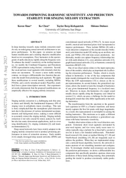 Towards Improving Harmonic Sensitivity and Prediction Stability for
  Singing Melody Extraction