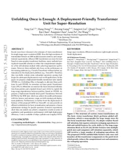 Unfolding Once is Enough: A Deployment-Friendly Transformer Unit for
  Super-Resolution