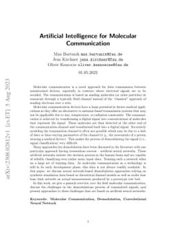 Artificial Intelligence for Molecular Communication
