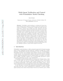 Multi-Agent Verification and Control with Probabilistic Model Checking