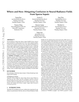Where and How: Mitigating Confusion in Neural Radiance Fields from
  Sparse Inputs