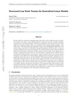 Structured Low-Rank Tensors for Generalized Linear Models