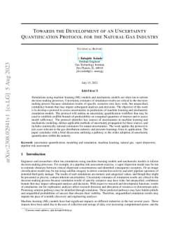 Towards the Development of an Uncertainty Quantification Protocol for
  the Natural Gas Industry
