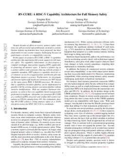 RV-CURE: A RISC-V Capability Architecture for Full Memory Safety