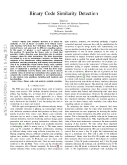 Binary Code Similarity Detection