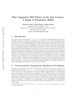 Why Linguistics Will Thrive in the 21st Century: A Reply to Piantadosi
  (2023)