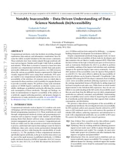 Notably Inaccessible -- Data Driven Understanding of Data Science
  Notebook (In)Accessibility