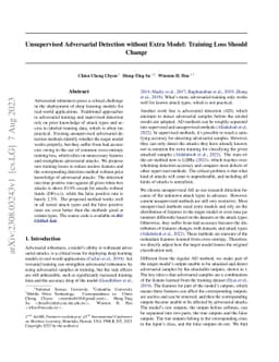 Unsupervised Adversarial Detection without Extra Model: Training Loss
  Should Change