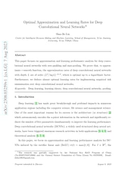 Optimal Approximation and Learning Rates for Deep Convolutional Neural
  Networks