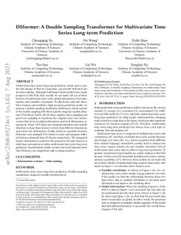 DSformer: A Double Sampling Transformer for Multivariate Time Series
  Long-term Prediction