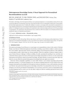Heterogeneous Knowledge Fusion: A Novel Approach for Personalized
  Recommendation via LLM