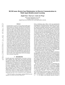 RGMComm: Return Gap Minimization via Discrete Communications in
  Multi-Agent Reinforcement Learning