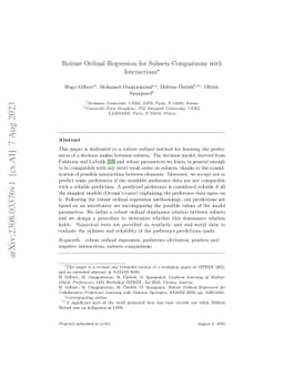 Robust Ordinal Regression for Subsets Comparisons with Interactions