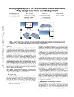 Quantifying the Impact of XR Visual Guidance on User Performance Using a
  Large-Scale Virtual Assembly Experiment