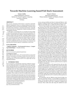 Towards Machine Learning-based Fish Stock Assessment