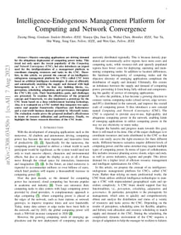 Intelligence-Endogenous Management Platform for Computing and Network
  Convergence