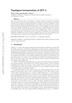 Topological Interpretations of GPT-3