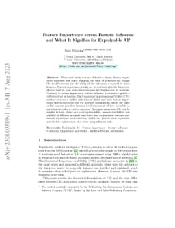 Feature Importance versus Feature Influence and What It Signifies for
  Explainable AI