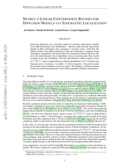 Nearly $d$-Linear Convergence Bounds for Diffusion Models via Stochastic
  Localization