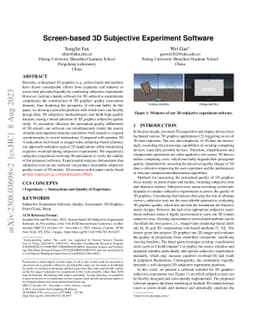 Screen-based 3D Subjective Experiment Software