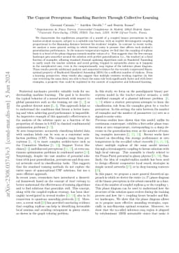 The Copycat Perceptron: Smashing Barriers Through Collective Learning