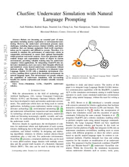 ChatSim: Underwater Simulation with Natural Language Prompting