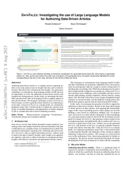 DataTales: Investigating the use of Large Language Models for Authoring
  Data-Driven Articles