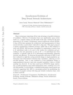 Asynchronous Evolution of Deep Neural Network Architectures