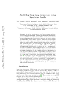 Predicting Drug-Drug Interactions Using Knowledge Graphs