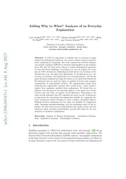 Adding Why to What? Analyses of an Everyday Explanation