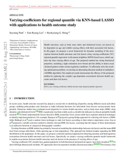 Varying-coefficients for regional quantile via KNN-based LASSO with
  applications to health outcome study