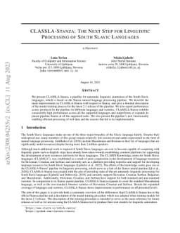 CLASSLA-Stanza: The Next Step for Linguistic Processing of South Slavic
  Languages
