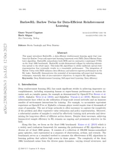 BarlowRL: Barlow Twins for Data-Efficient Reinforcement Learning