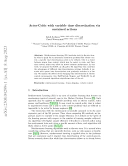 Actor-Critic with variable time discretization via sustained actions