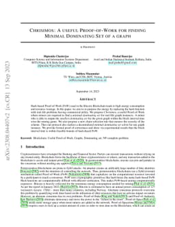 Chrisimos: A useful Proof-of-Work for finding Minimal Dominating Set of
  a graph