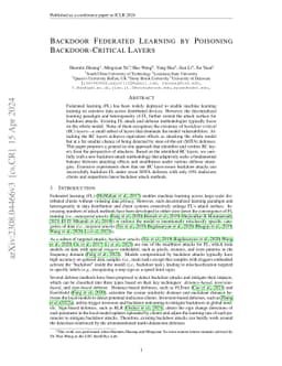 Backdoor Federated Learning by Poisoning Backdoor-Critical Layers